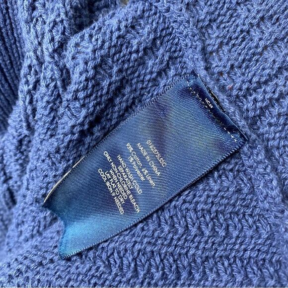 Ralph Lauren Sun Fade Blue Cotton Nautical Inspired Toggle Cardigan Sweater - Picture 15 of 16